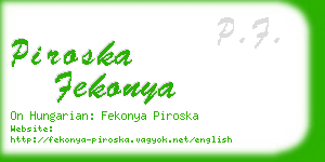 piroska fekonya business card